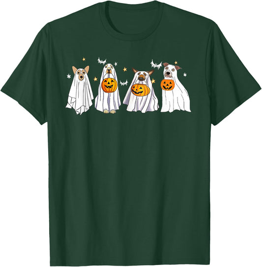 Funny Ghost Dog Halloween Costume for Dog Owners T-Shirt - T-Shirt | Forest