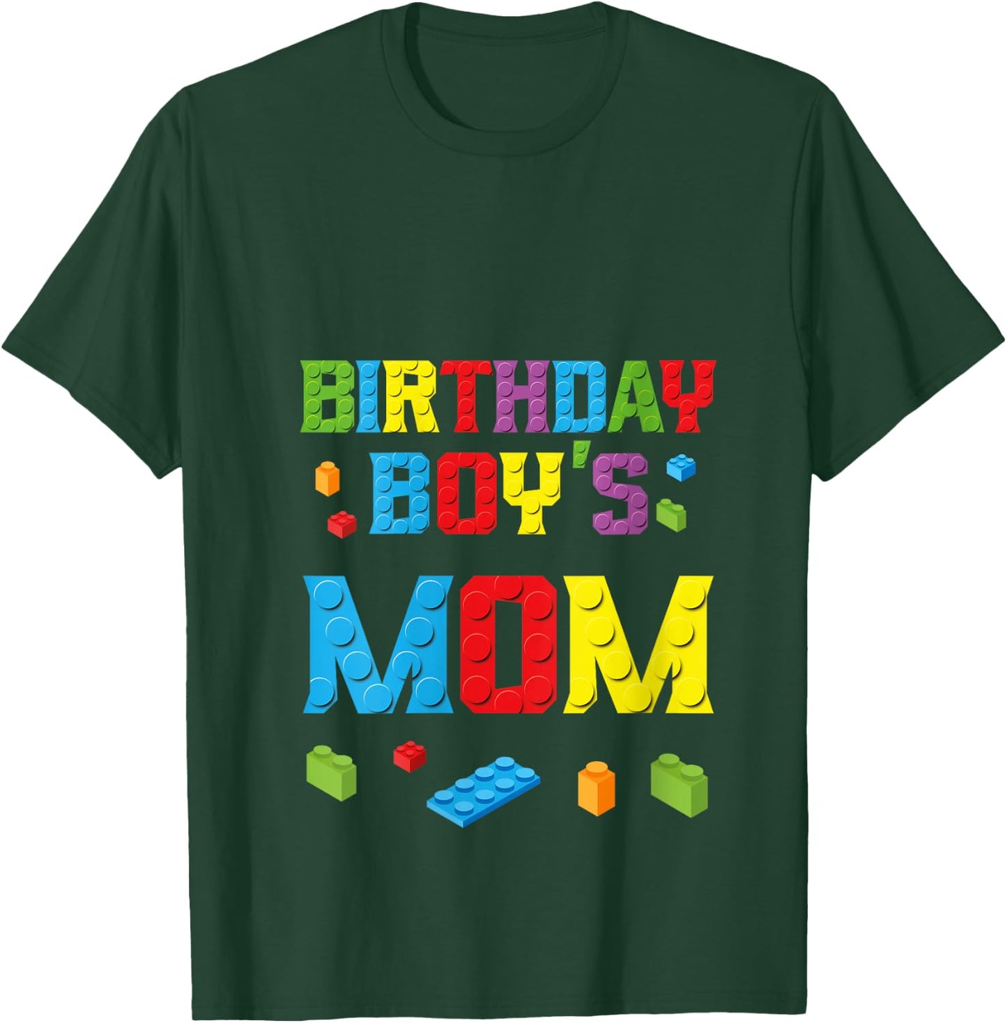 Master Builder Birthday Boy's Mom Building Bricks Blocks V-Neck T-Shirt - T-Shirt | Forest