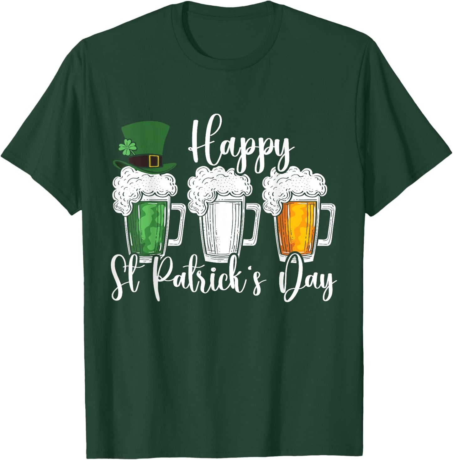 St Patrick's Day Beer Irish Flag Shamrock St. Patty's Day T-Shirt - T-Shirt | Forest
