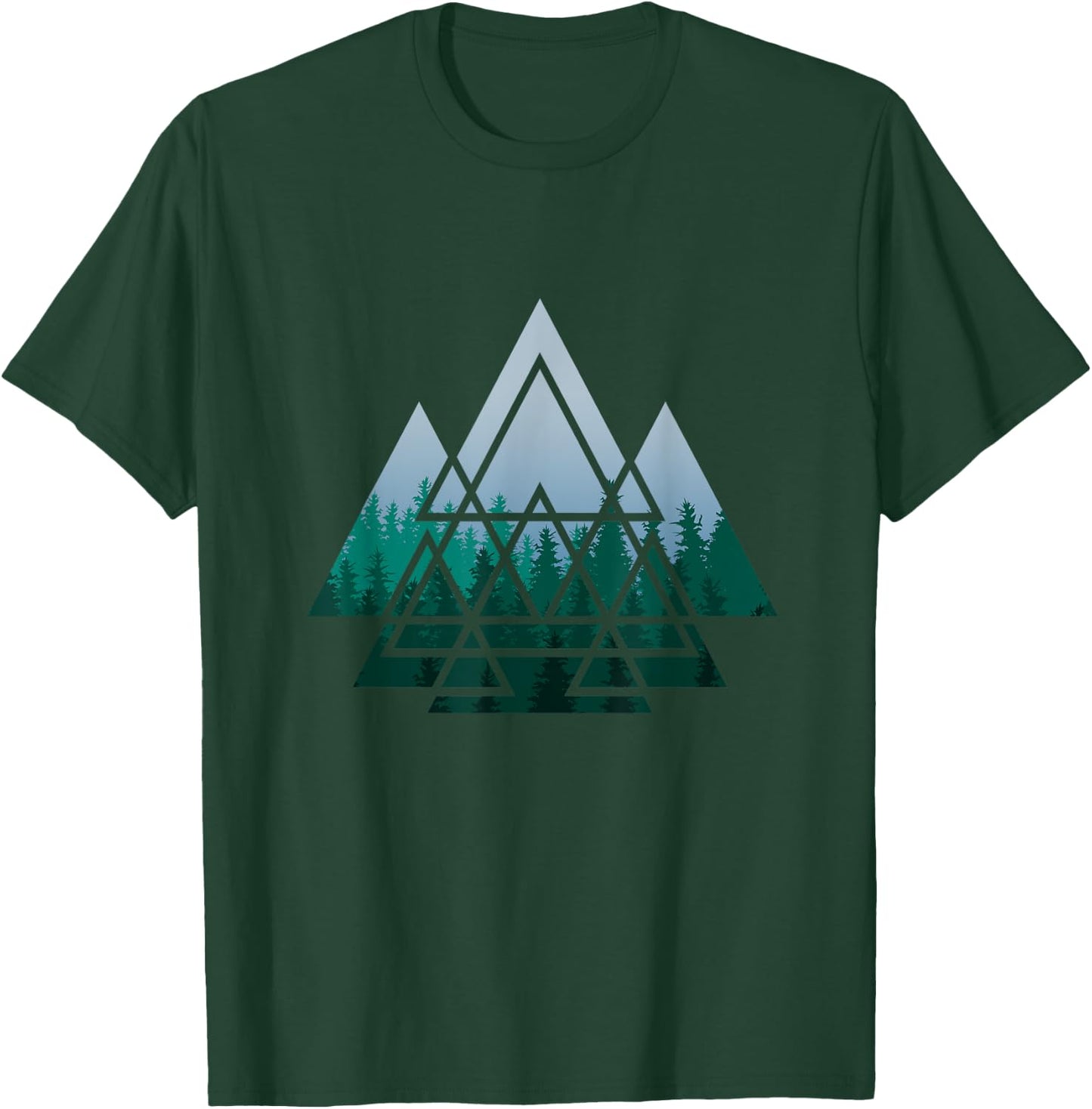 Sacred Geometry Triangles Forest Geometrical Spirituality T-Shirt - T-Shirt | Forest