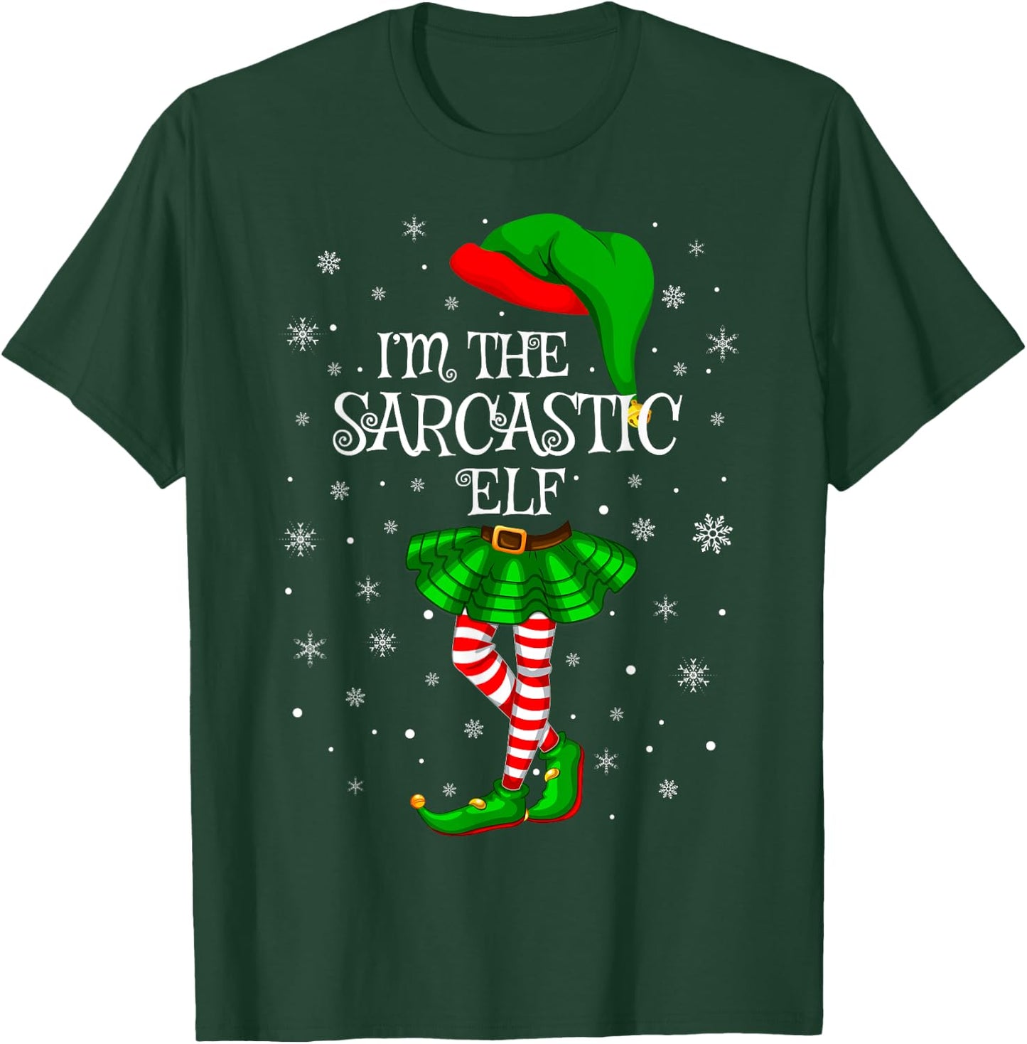 Family Matching Women Girls I'm The Sarcastic Elf Christmas T-Shirt - T-Shirt | Forest