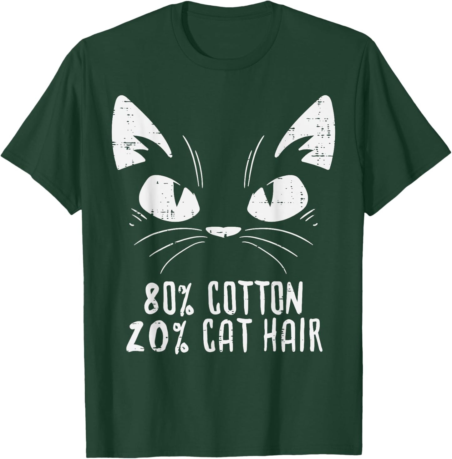 Black Cat Face 80% Cotton 20% Hair Kitten Feline Pet Lover Women Girls Kids T-Shirt - T-Shirt | Forest