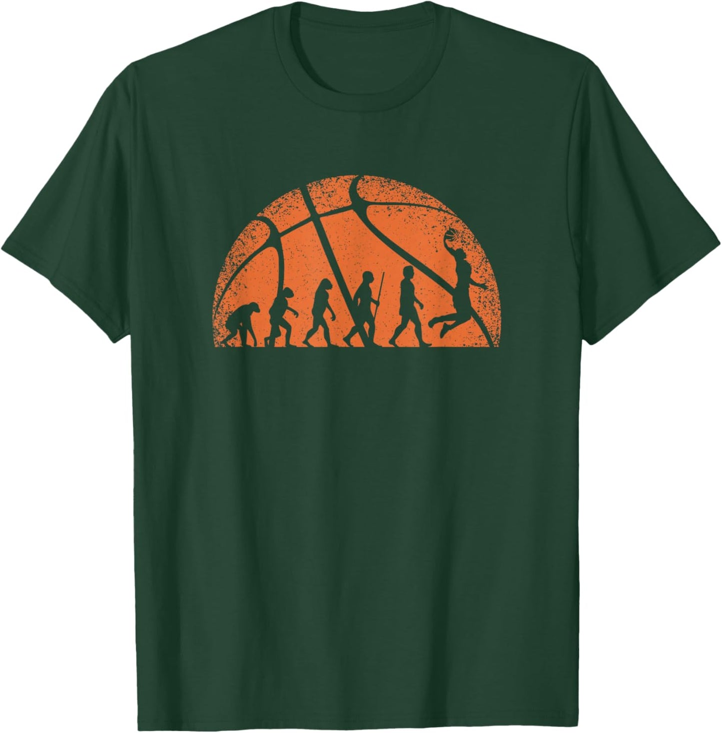 Funny Vintage Basketball Evolution Basketball Lover Men Boys T-Shirt - T-Shirt | Forest