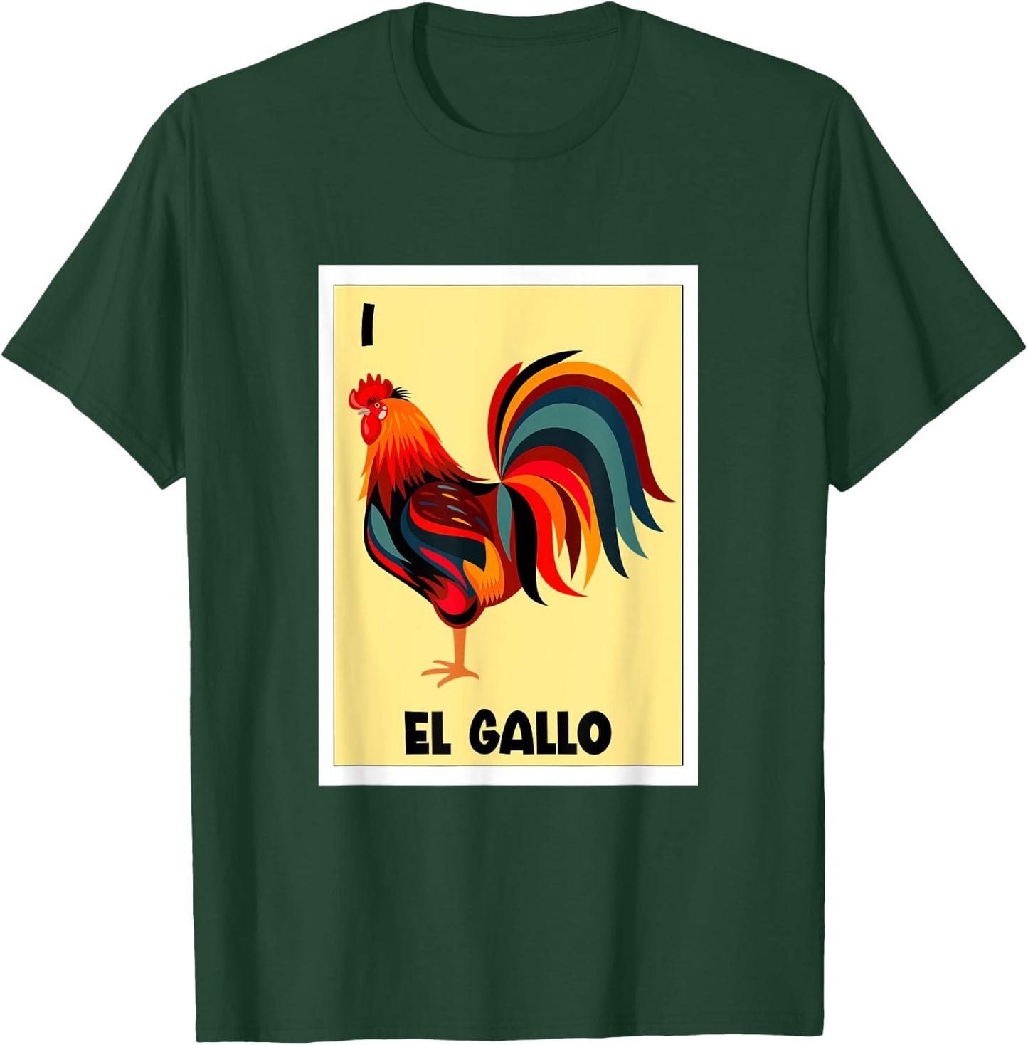 El Gallo Mexican Bingo Card Spanish Hispanic The Rooster T-Shirt - T-Shirt | Forest