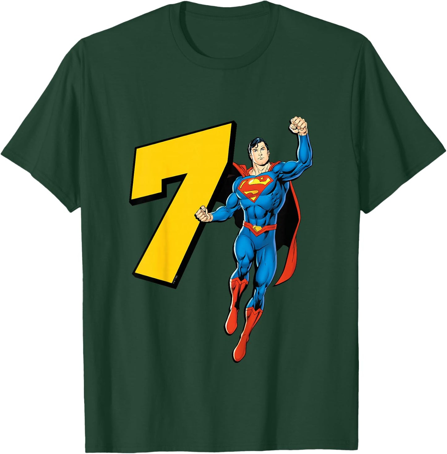 Kids Superman Super Hero 7th Birthday T-Shirt - T-Shirt | Forest