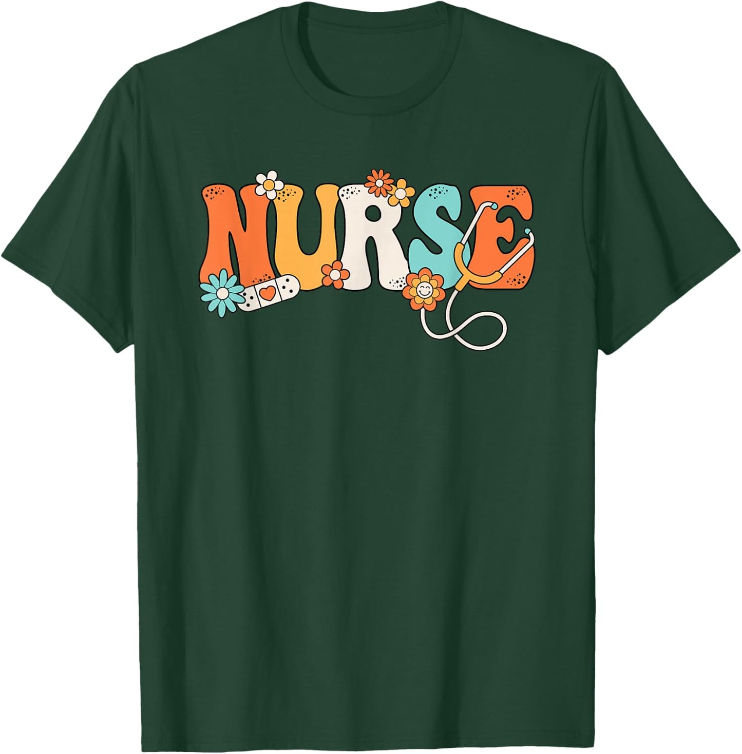 Groovy Nurse Love Nursing Women T-Shirt - T-Shirt | Forest