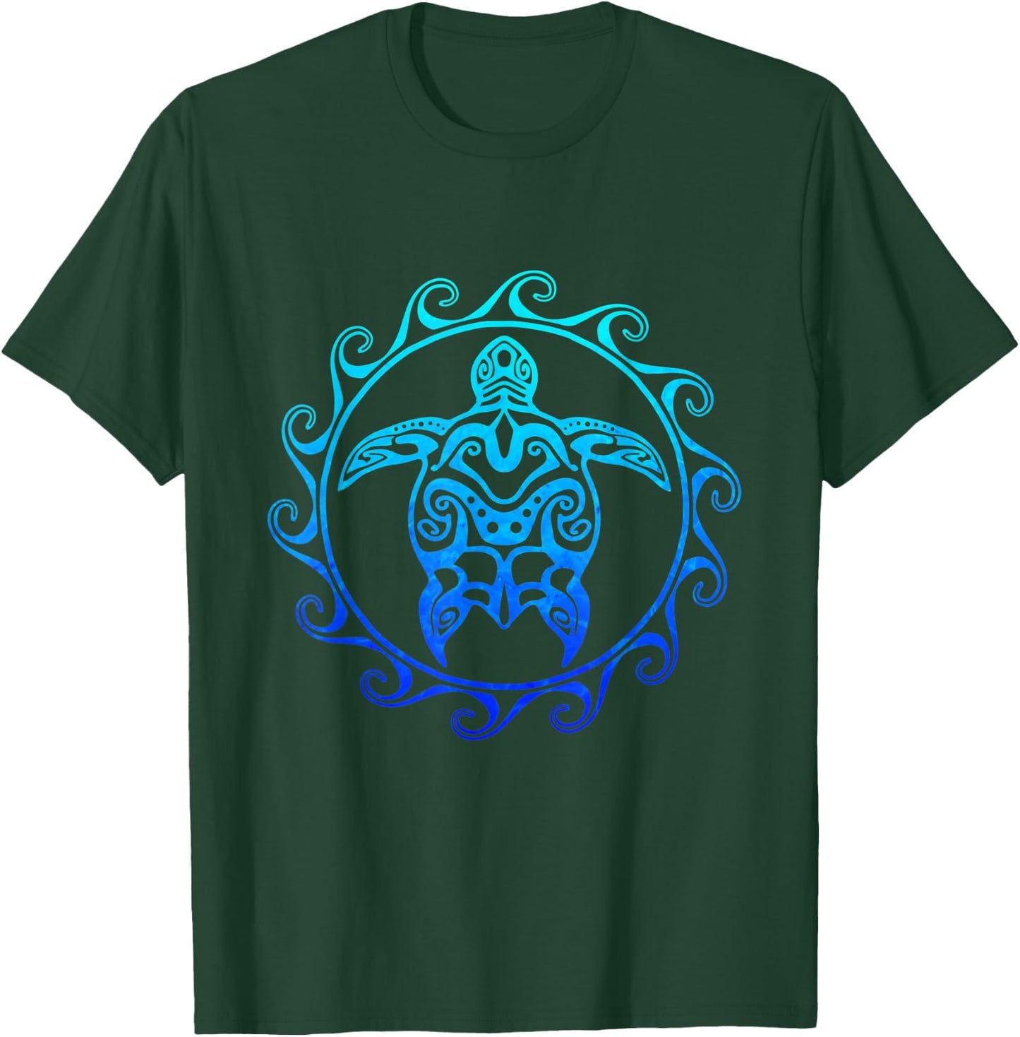 Tribal Maori Polynesian Sea Turtle Tattoo Style T-Shirt - T-Shirt | Forest