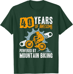 40th Birthday 40 Years of Awesome Mountain Biking MTB 1983 T-Shirt - T-Shirt | Forest