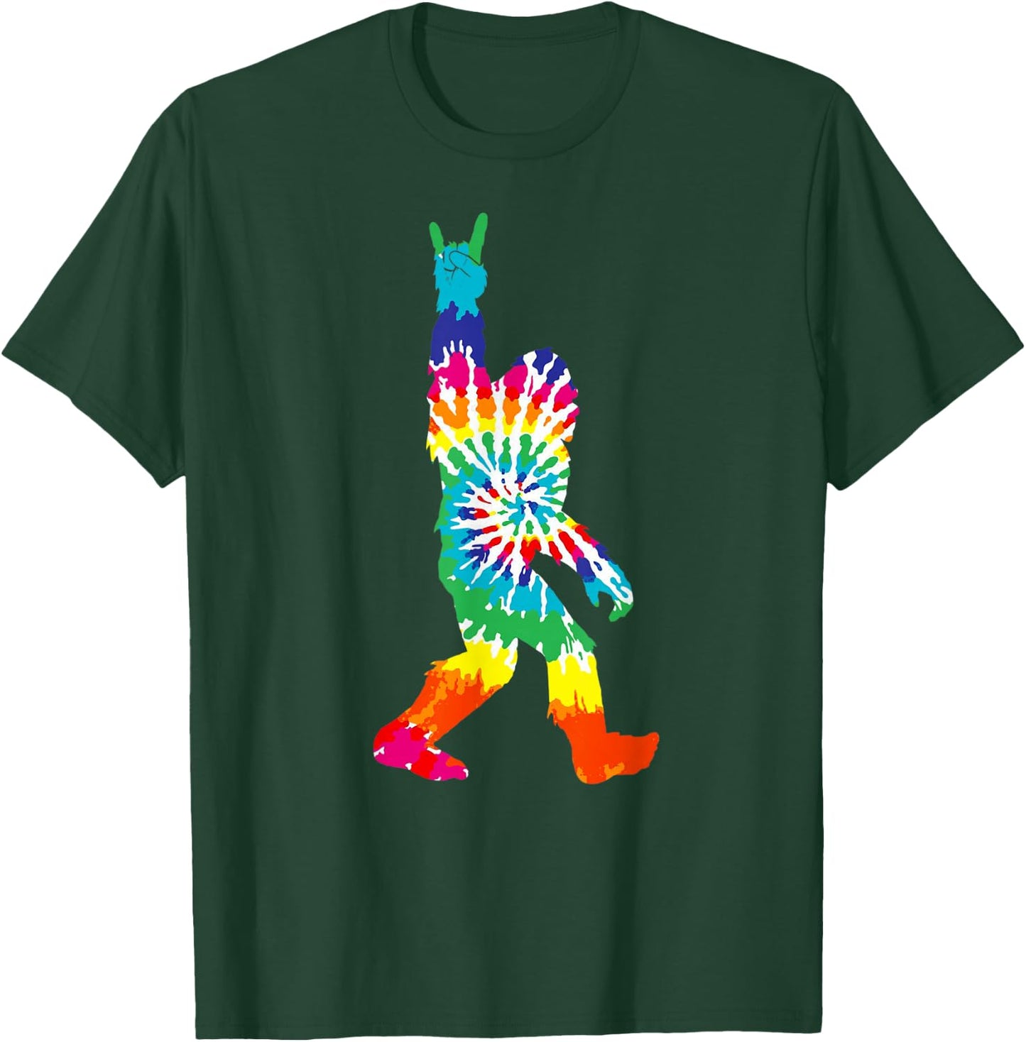 Funny Bigfoot Rock and Roll Tie Dye Shirt Sasquatch Believer T-Shirt - T-Shirt | Forest