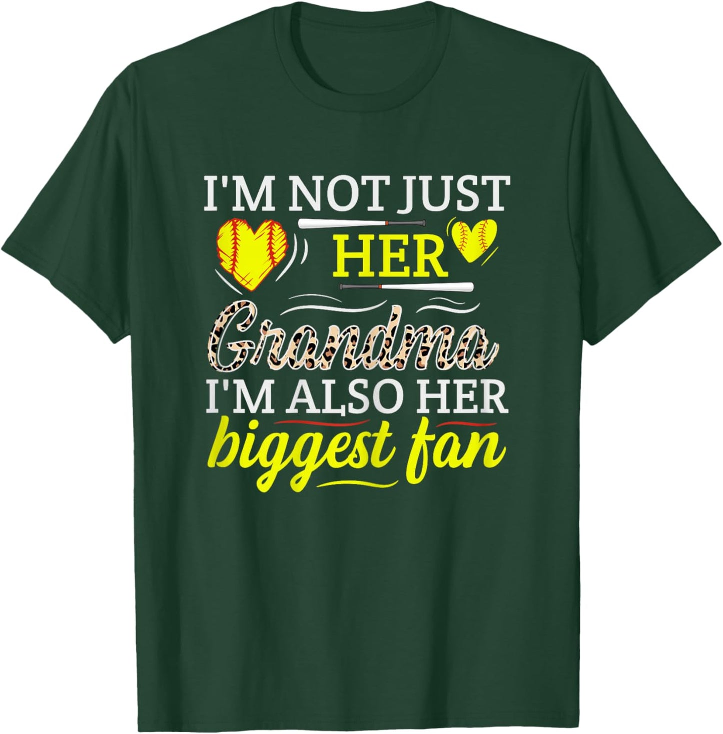 Softball Sport Family Support Design for a Softball Grandma T-Shirt - T-Shirt | Forest