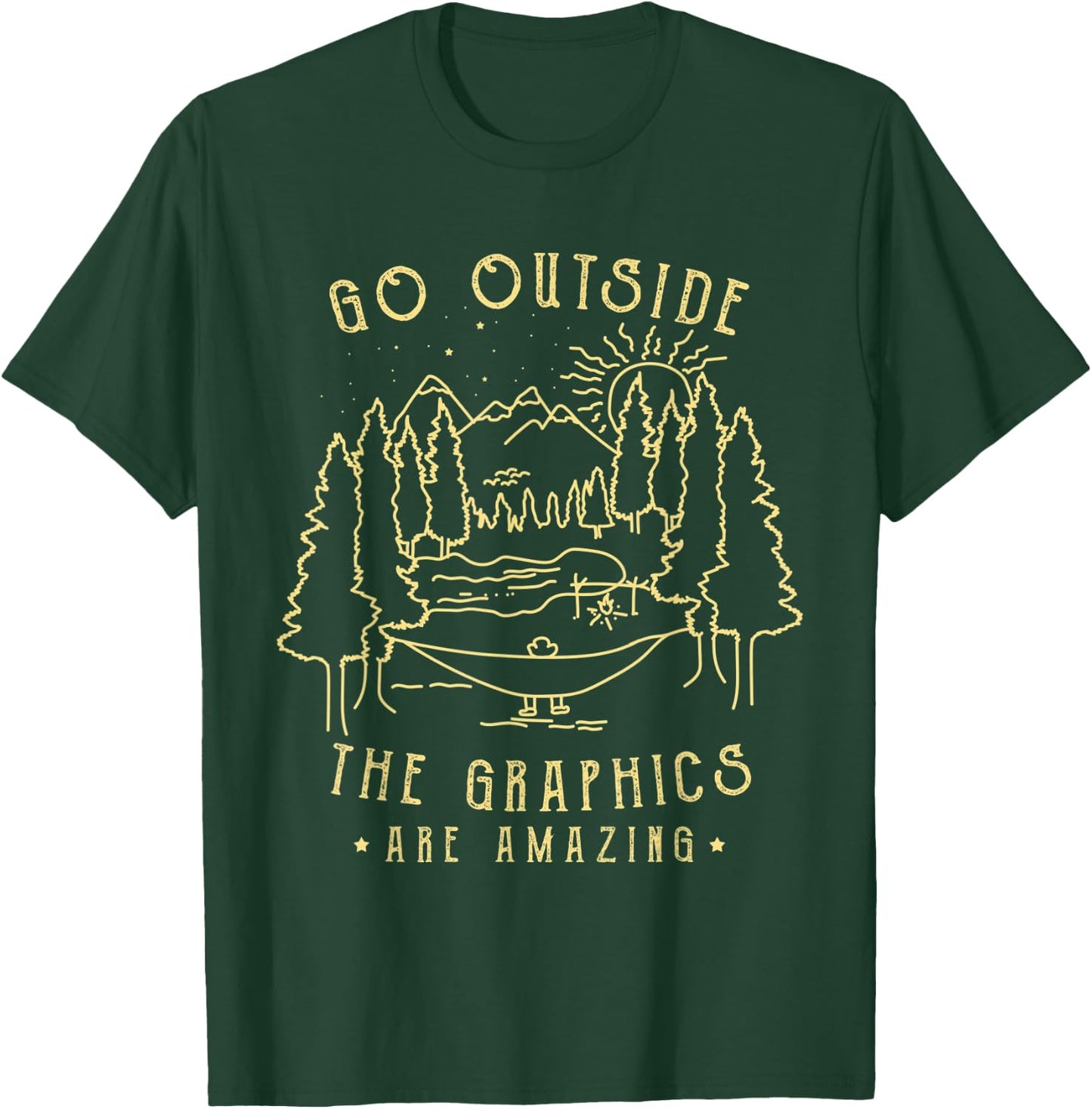 Go Outside The Graphics Are Amazing Vintage Outdoor Camping T-Shirt - T-Shirt | Forest