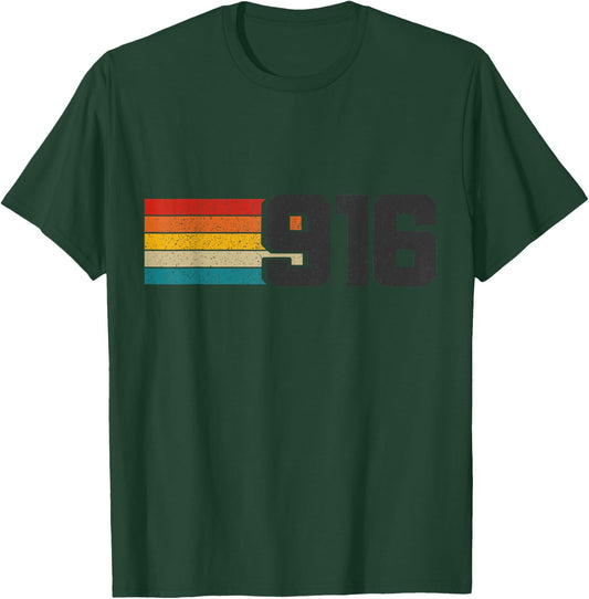 Sacramento California 916 Area Code Pride Vintage T-Shirt - T-Shirt | Forest