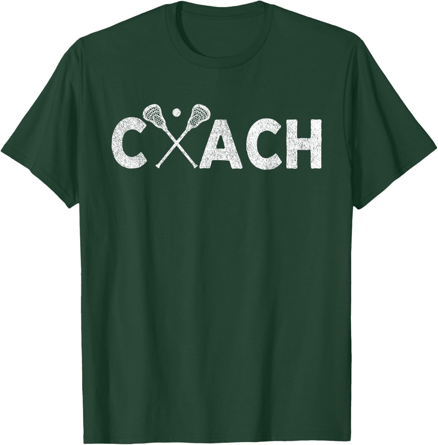 Vintage Lacrosse Coach Lacrosse Team Coach Retro T-Shirt - T-Shirt | Forest