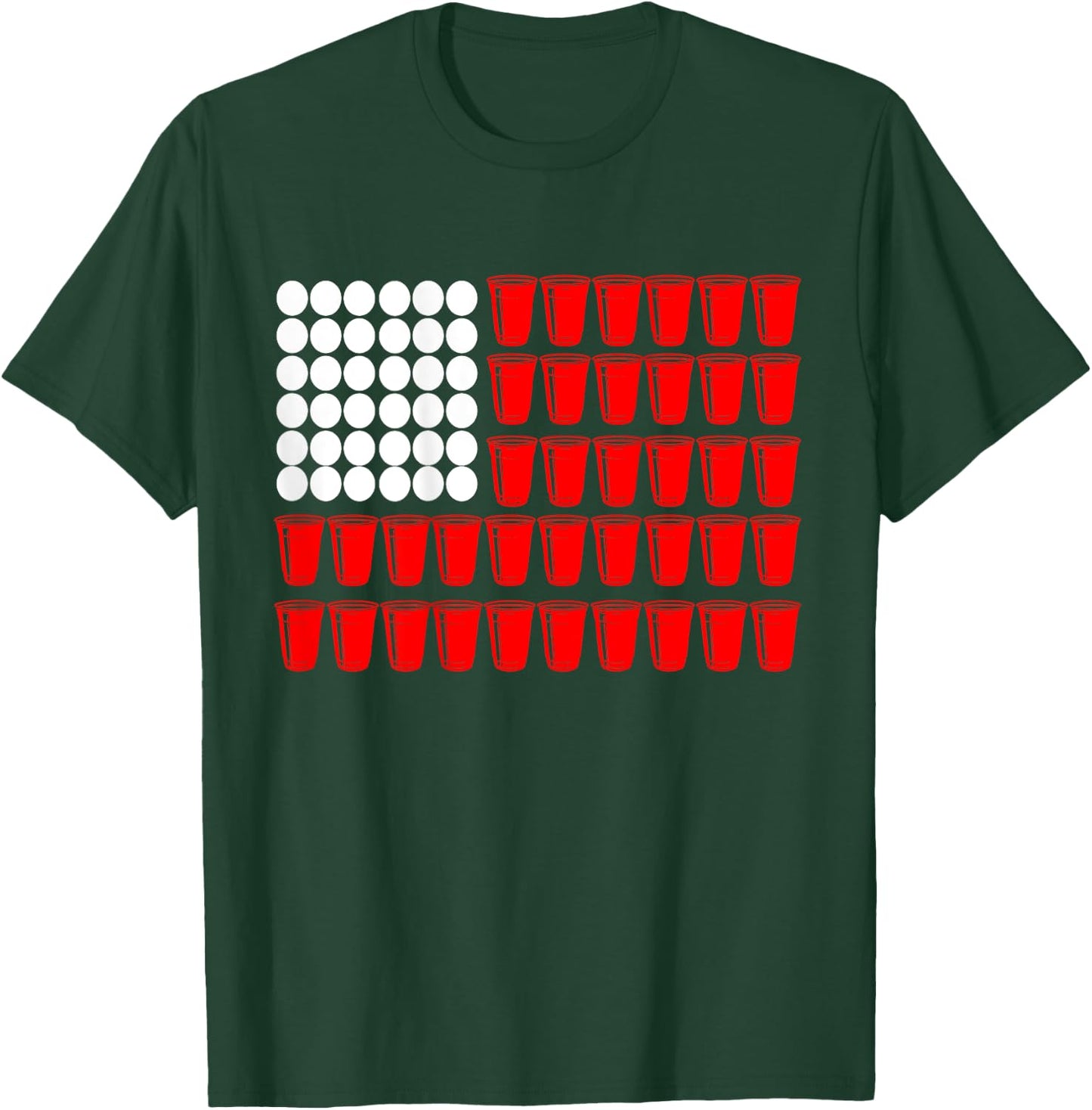Beer Pong Flag | Drinking Game T-Shirt - T-Shirt | Forest