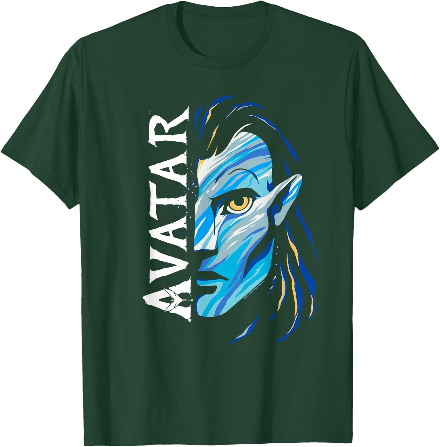 Avatar: The Way of Water Jake Sully Split Avatar Face T-Shirt - T-Shirt | Forest
