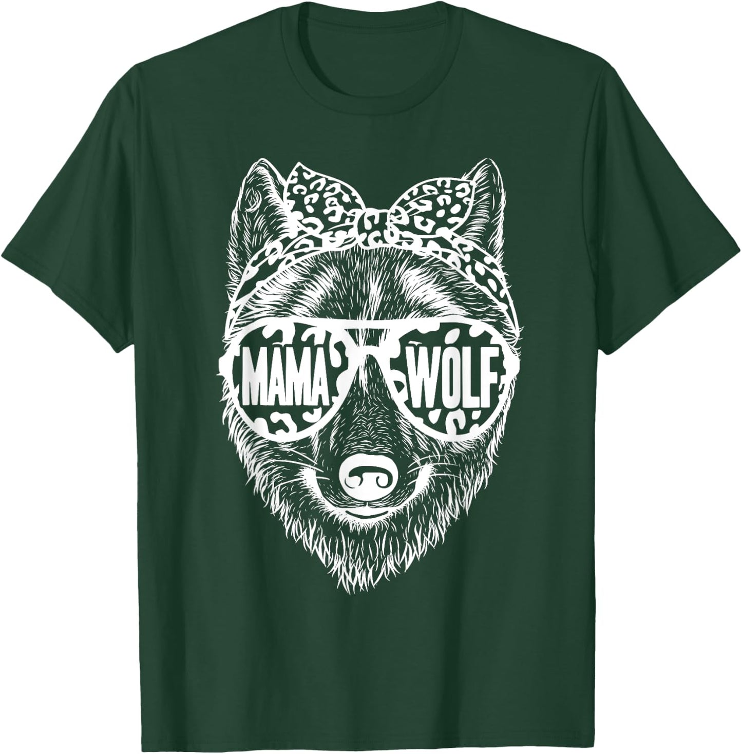 Mama Wolf Face Sunglasses For Mom Mommy on Mother's Day T-Shirt - T-Shirt | Forest