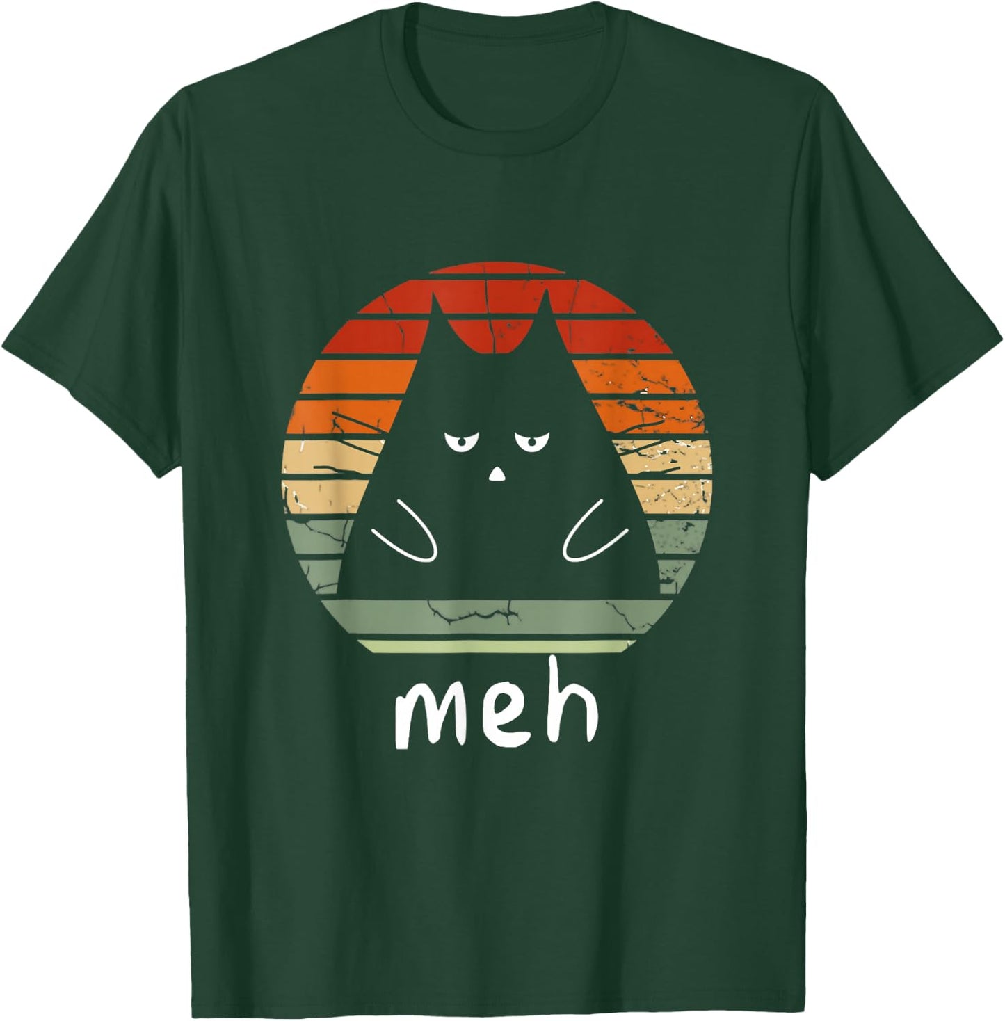 Vintage Black Cat Shirt Meh Cat Meow Kitty Cat Lover Men Women T-Shirt - T-Shirt | Forest
