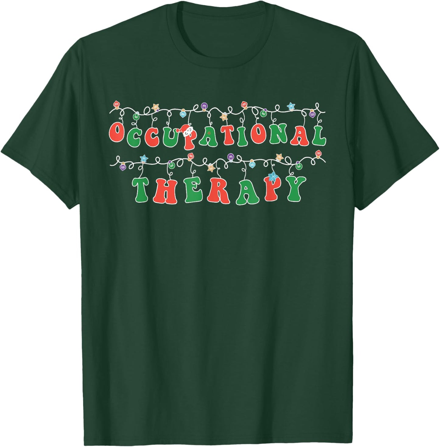 Occupational Therapy Christmas retro groovy OT Therapist T-Shirt - T-Shirt | Forest