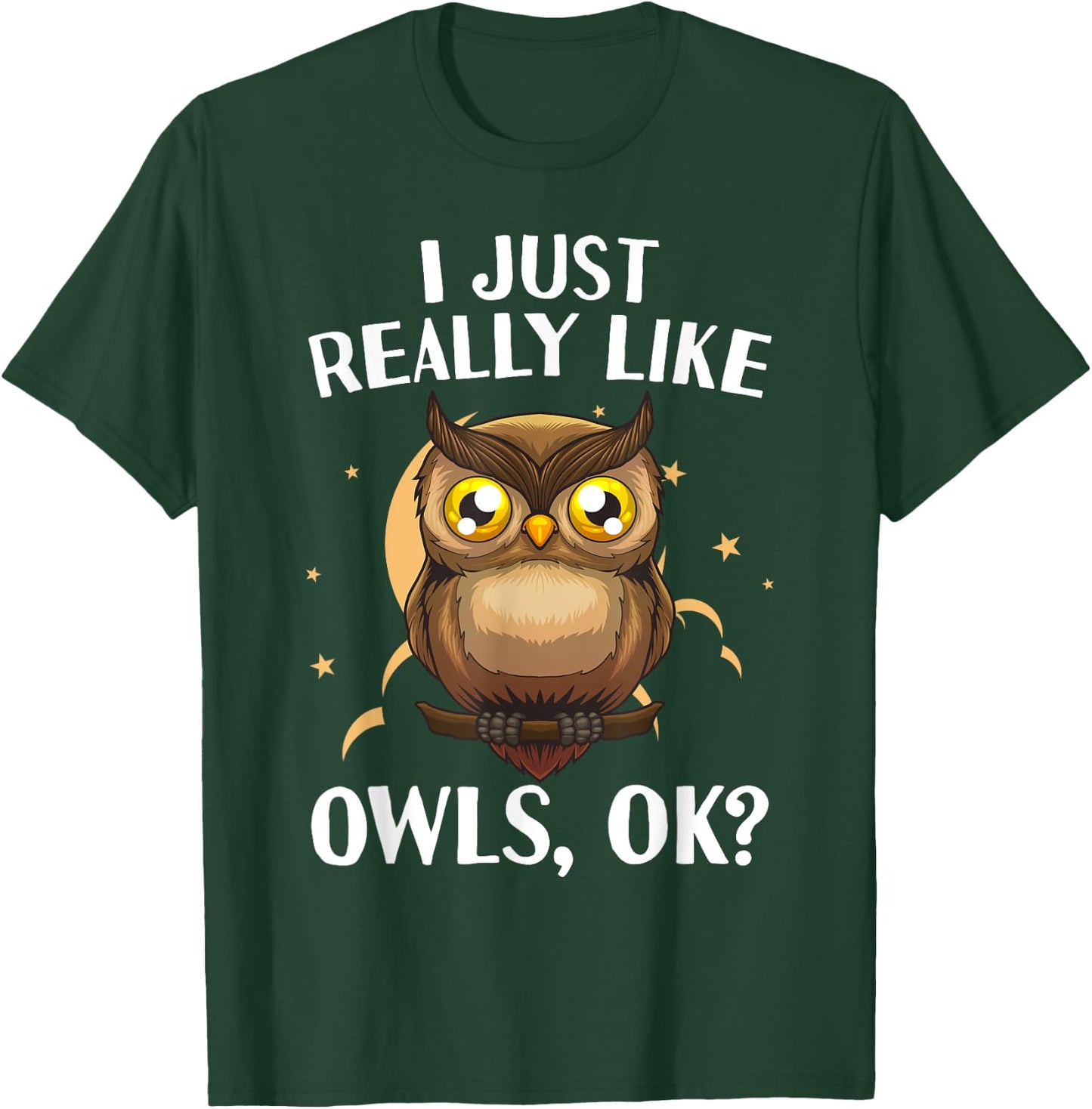 Cute Owl Design Women Kids Nocturnal Bird Owl Lover T-Shirt - T-Shirt | Forest