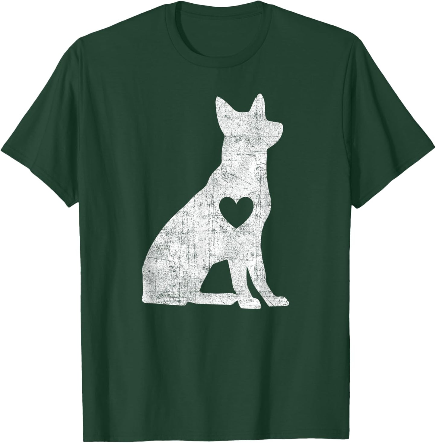Vintage German Shepherd Heart Silhouette Dog Puppy Retro T-Shirt - T-Shirt | Forest