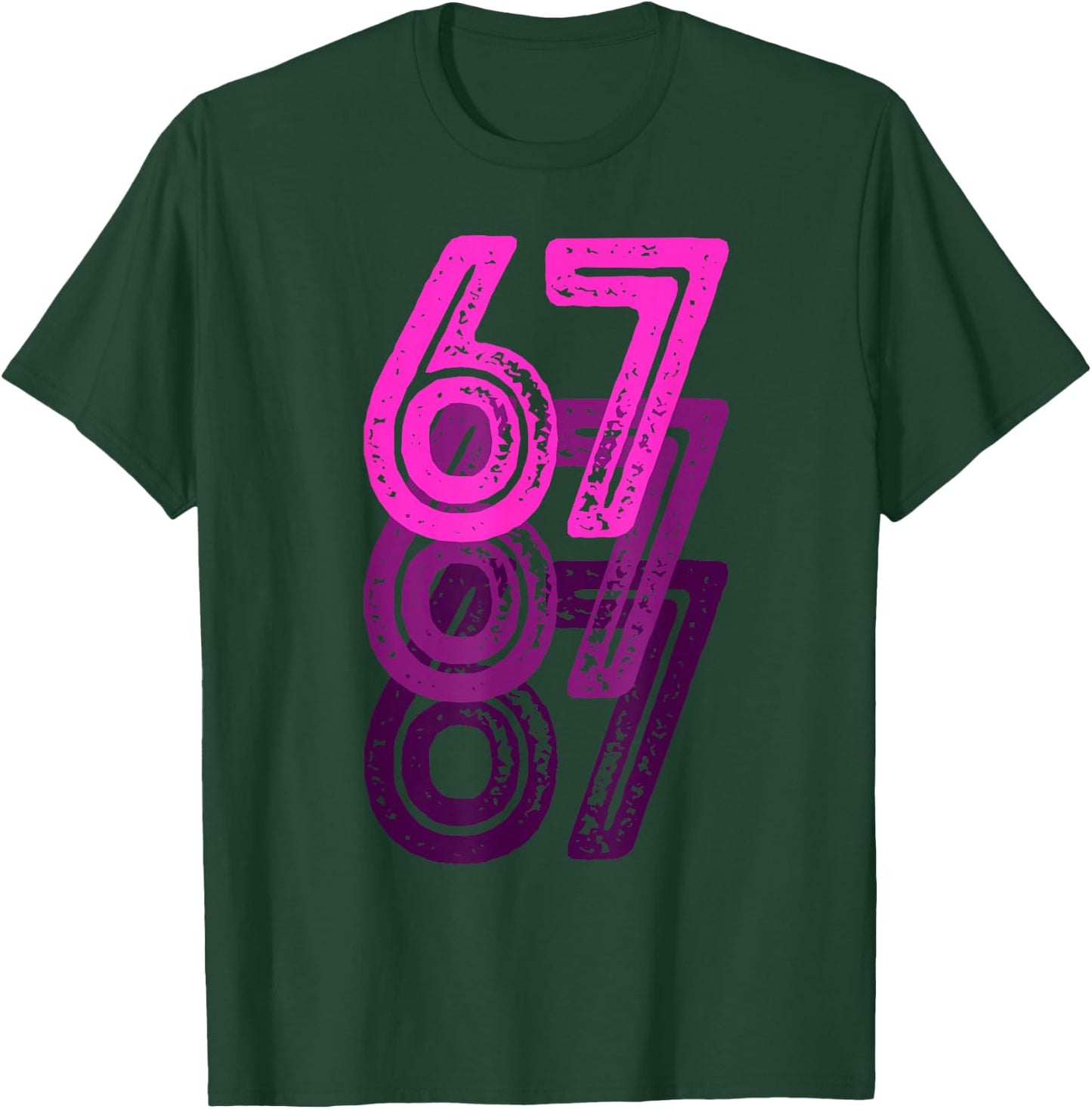 Number 67 Pink Best Classic College Style Birthday Funny T-Shirt - T-Shirt | Forest