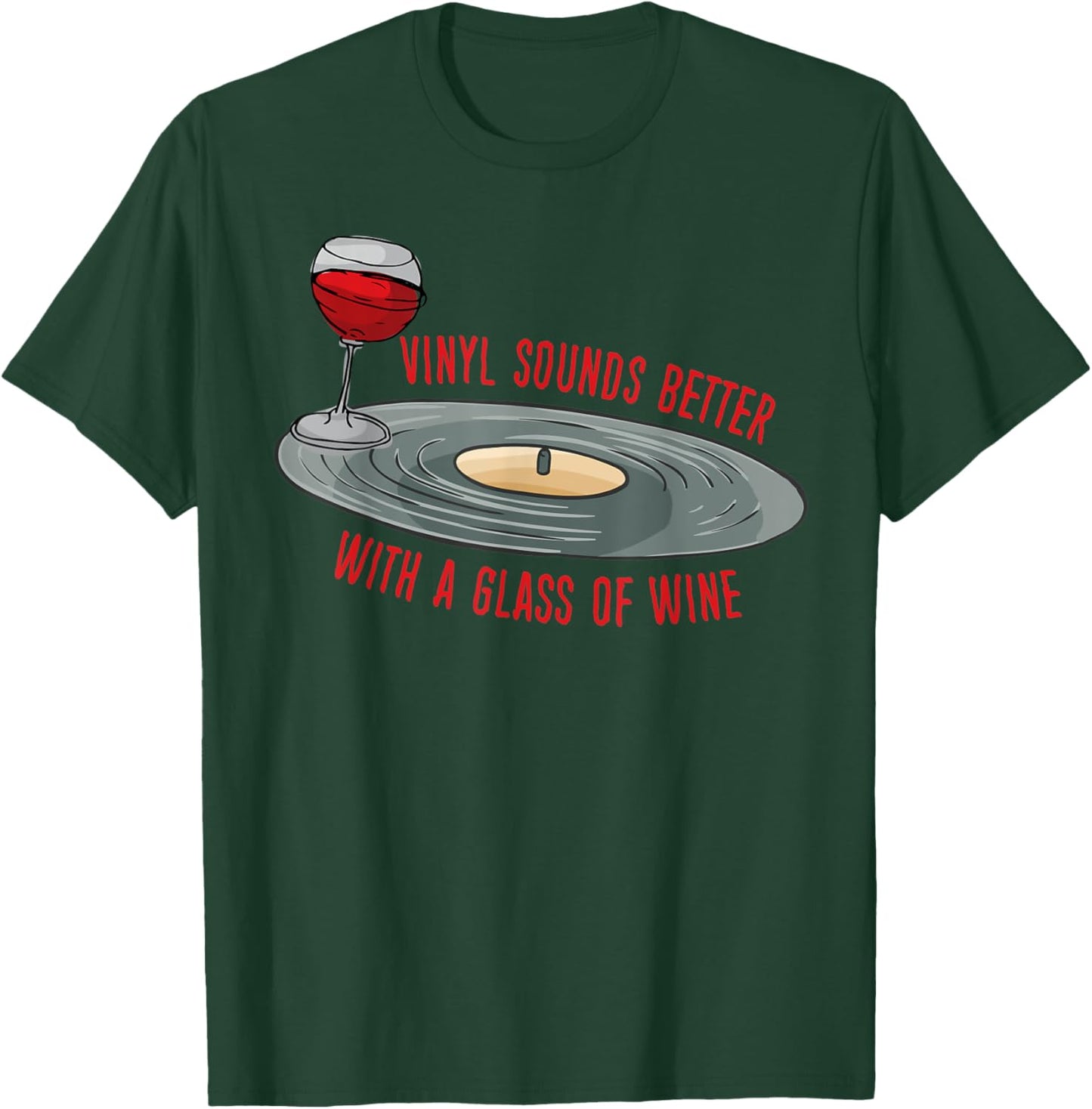 Vinyl Records Lover Retro Music Vinyl Collectors Wine Lover T-Shirt - T-Shirt | Forest