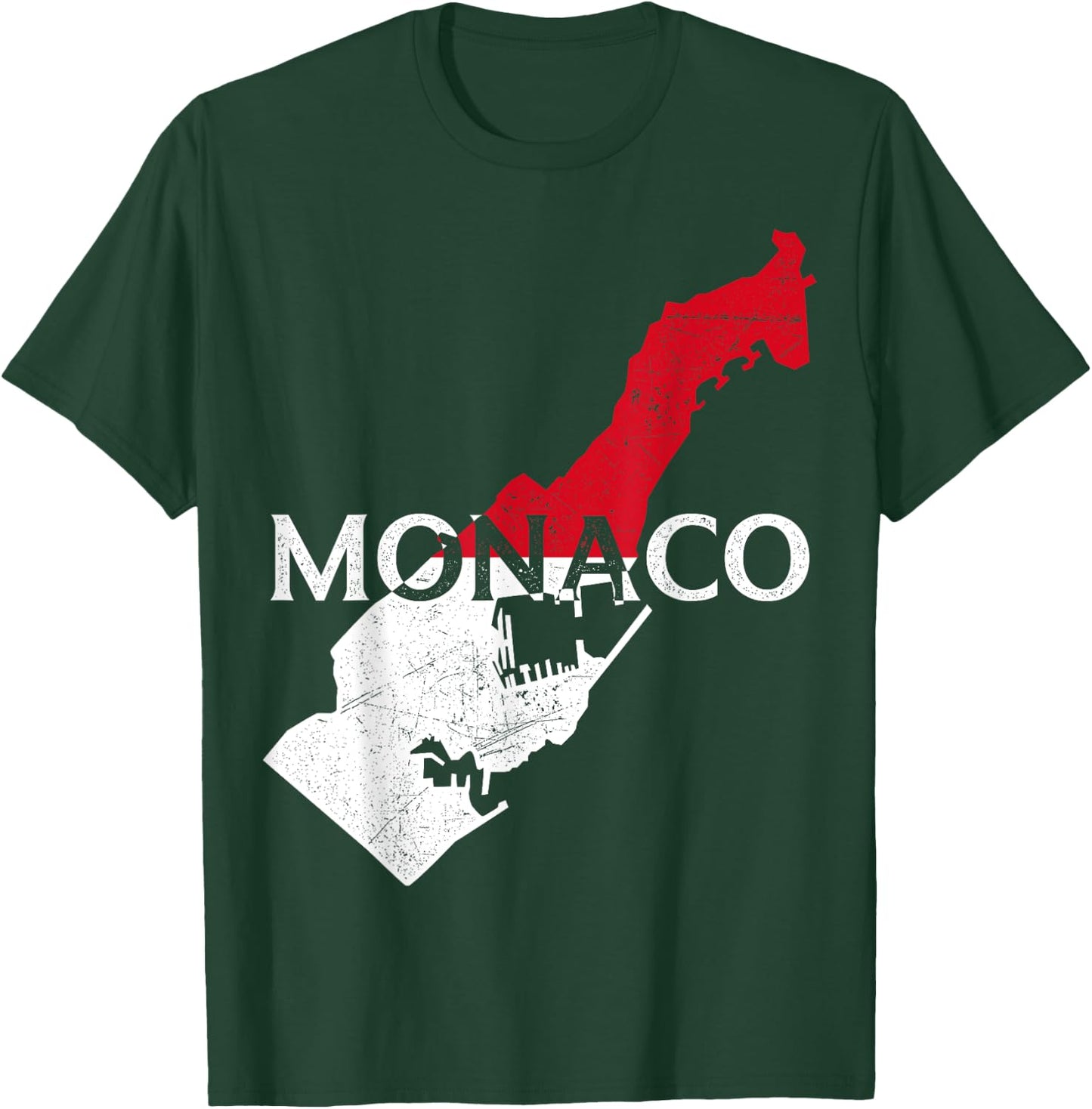 Monaco Country Map Flag Proud Monegasque Patriotic T-Shirt - T-Shirt | Forest