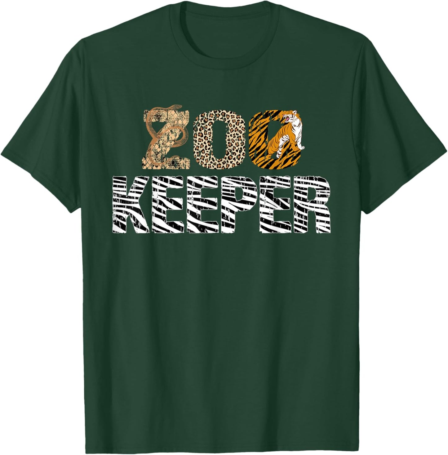 Zookeeper Costume African Animals Zebra Wild Print Savanna T-Shirt - T-Shirt | Forest