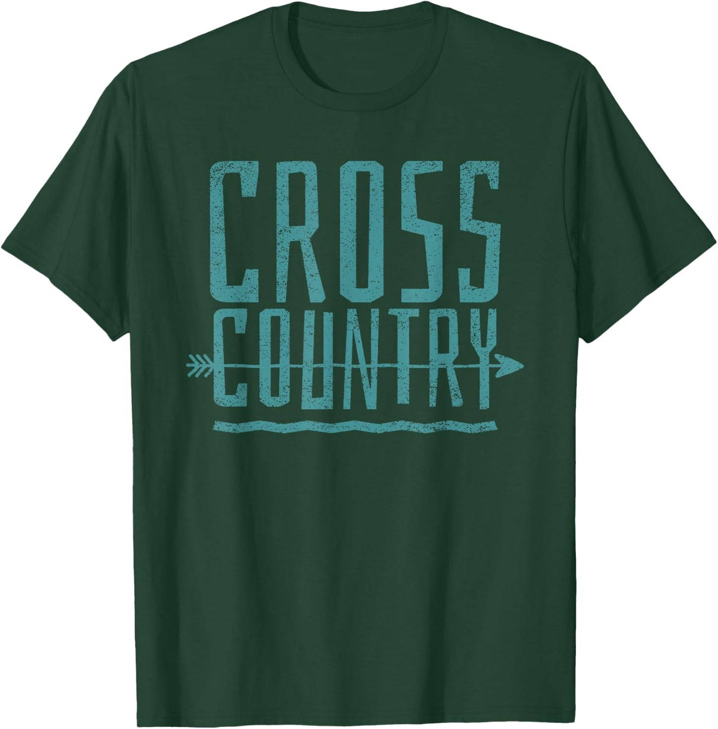 Distressed Cross Country Running graphic T-Shirt - T-Shirt | Forest