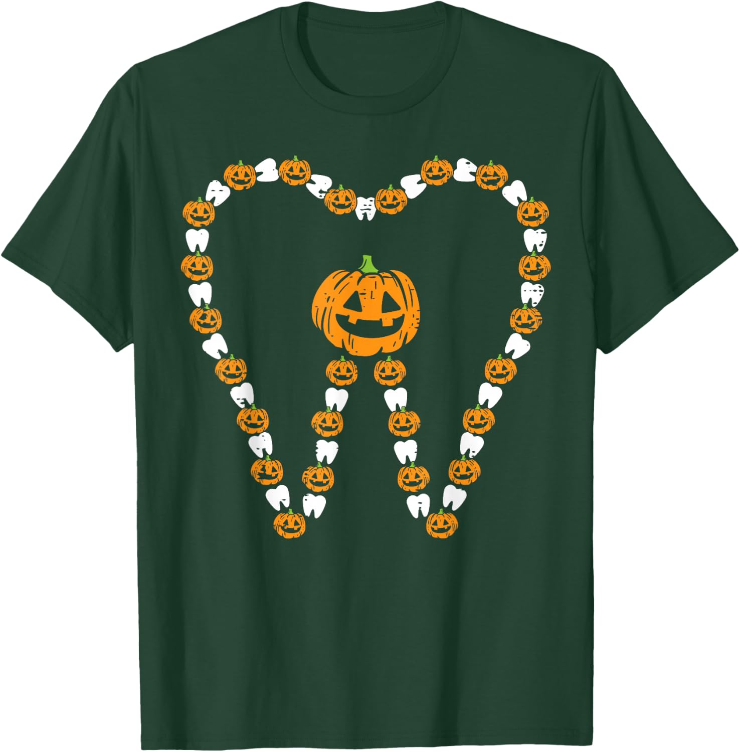 Pumpkin Tooth Halloween Teeth Dental Hygeine Costume Dentist T-Shirt - T-Shirt | Forest