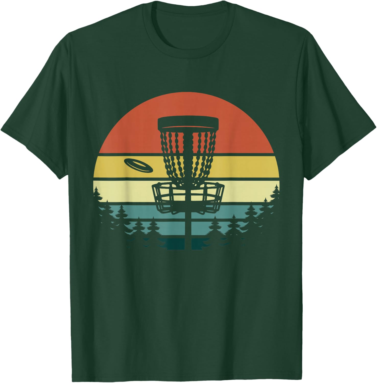 Disc Golf Retro Vintage Sunset T-Shirt - T-Shirt | Forest