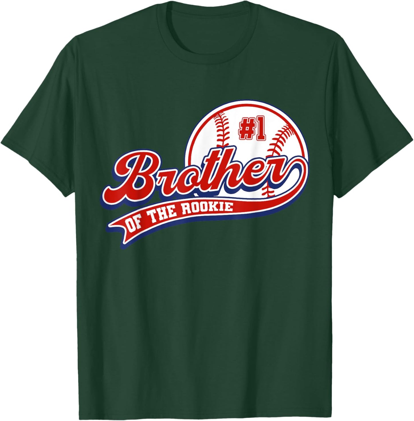 Brother of Rookie of Year 1st Birthday Baseball Sport Fan T-Shirt - T-Shirt | Forest