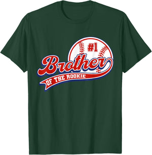 Brother of Rookie of Year 1st Birthday Baseball Sport Fan T-Shirt - T-Shirt | Forest