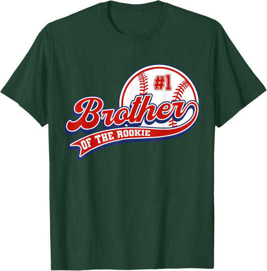 Brother of Rookie of Year 1st Birthday Baseball Sport Fan T-Shirt - T-Shirt | Forest