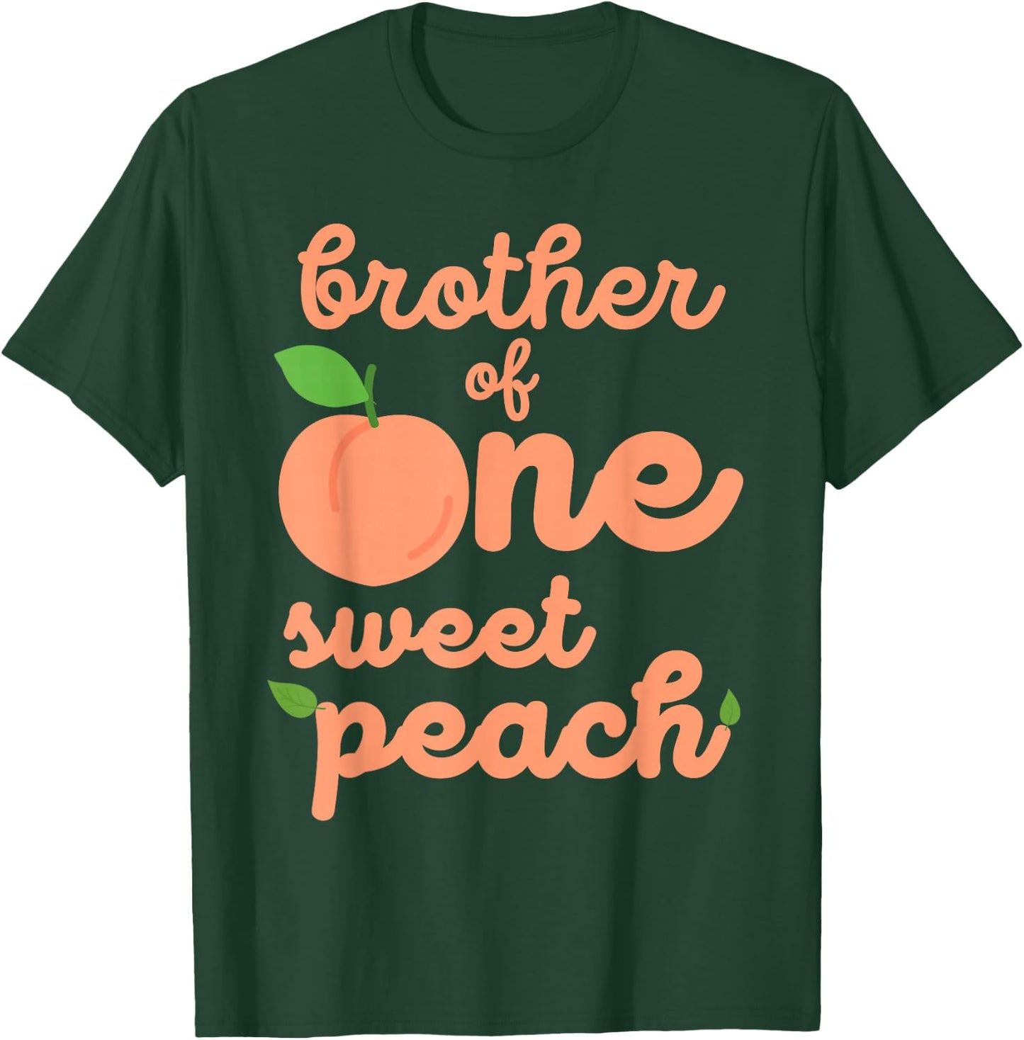 Brother First Birthday One Sweet Peach Bday Family Matching T-Shirt - T-Shirt | Forest