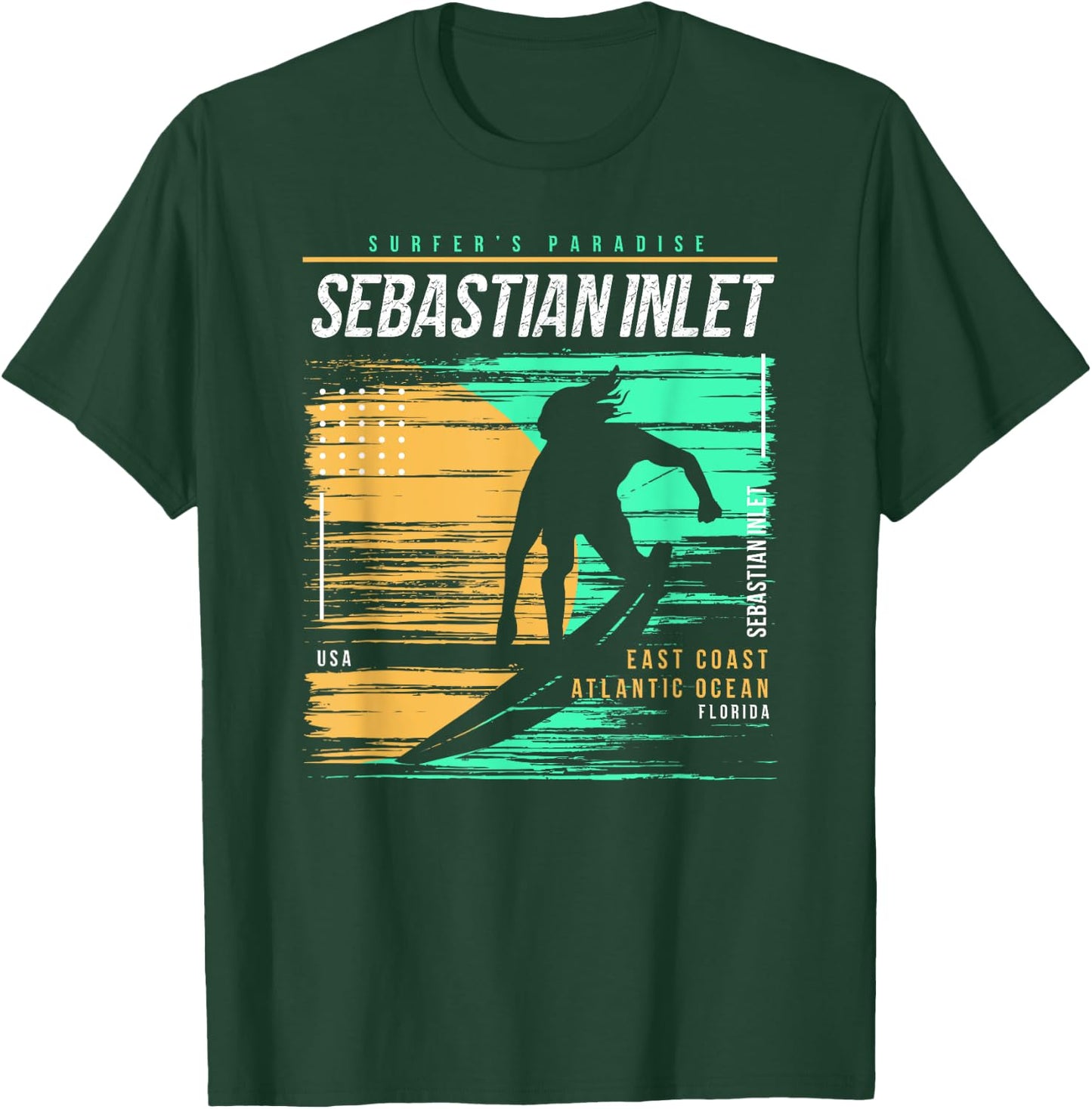 Vintage Surfing Sebastian Inlet Florida Surfers Paradise T-Shirt - T-Shirt | Forest