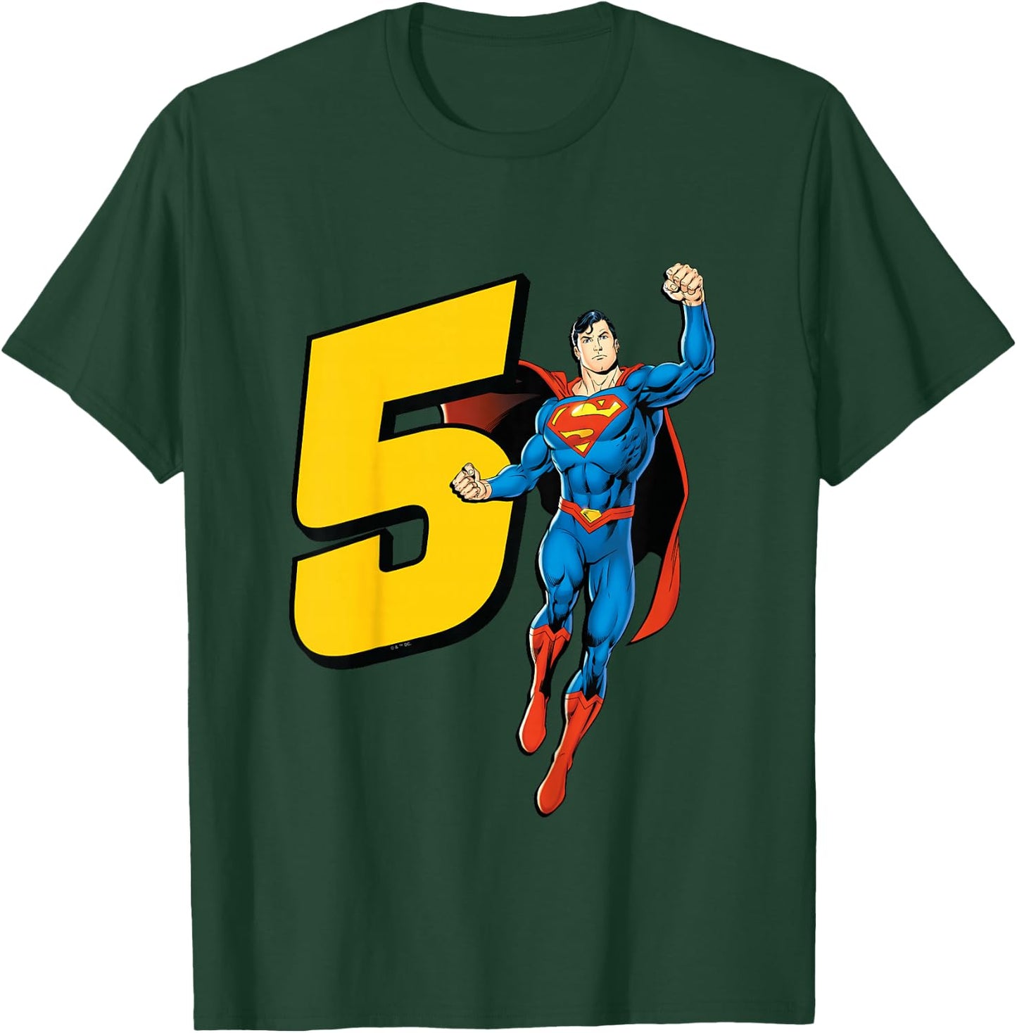 Kids Superman Super Hero 5th Birthday T-Shirt - T-Shirt | Forest