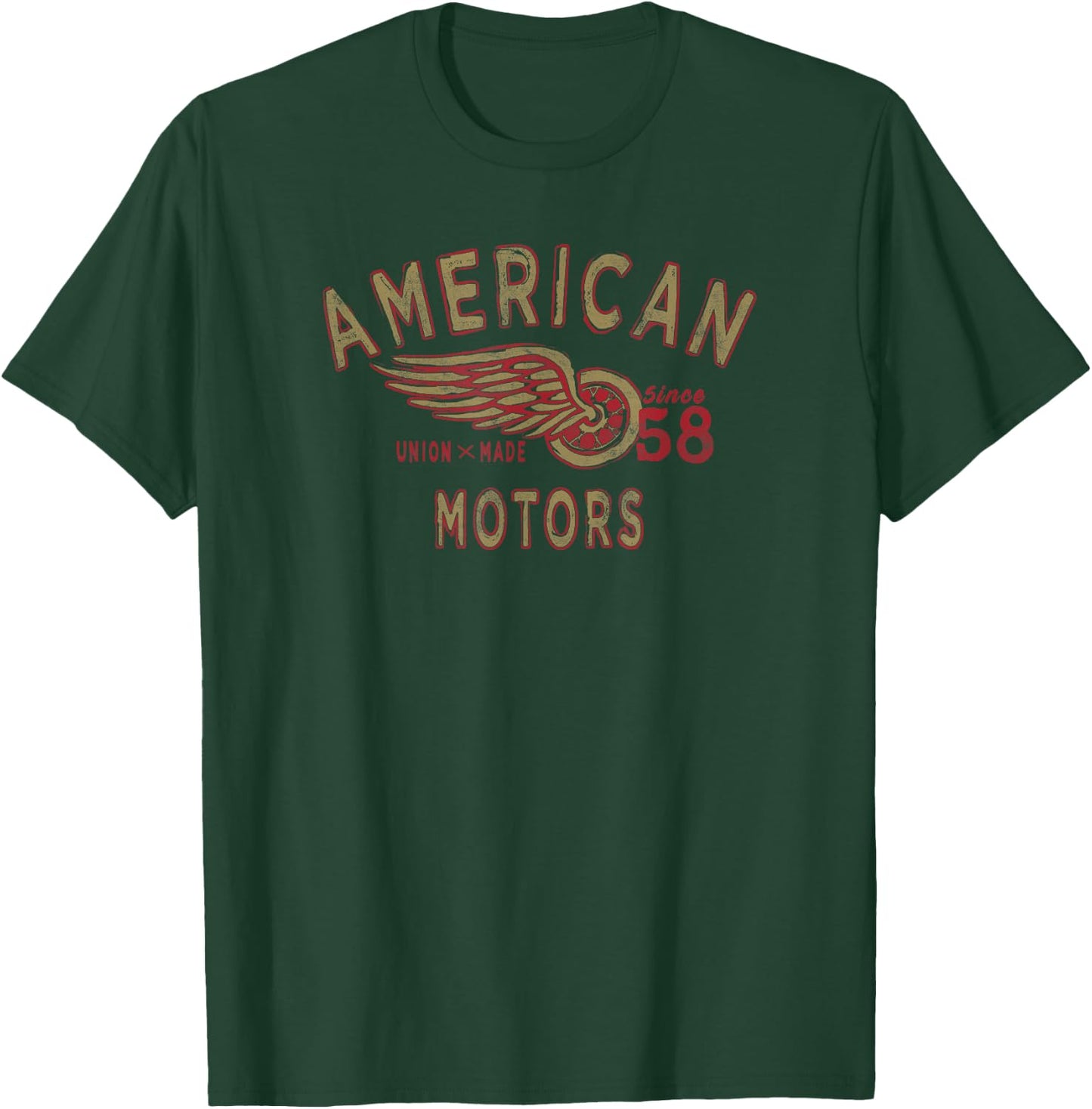 American Motors Union Made Since 58 Winged Wheel Logo T-Shirt - T-Shirt | Forest