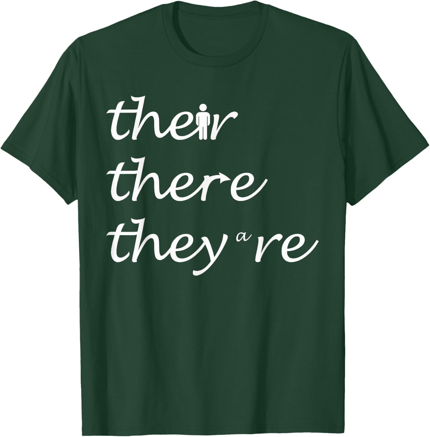 Their There They're English Teacher Grammar Explanation T-Shirt - T-Shirt | Forest