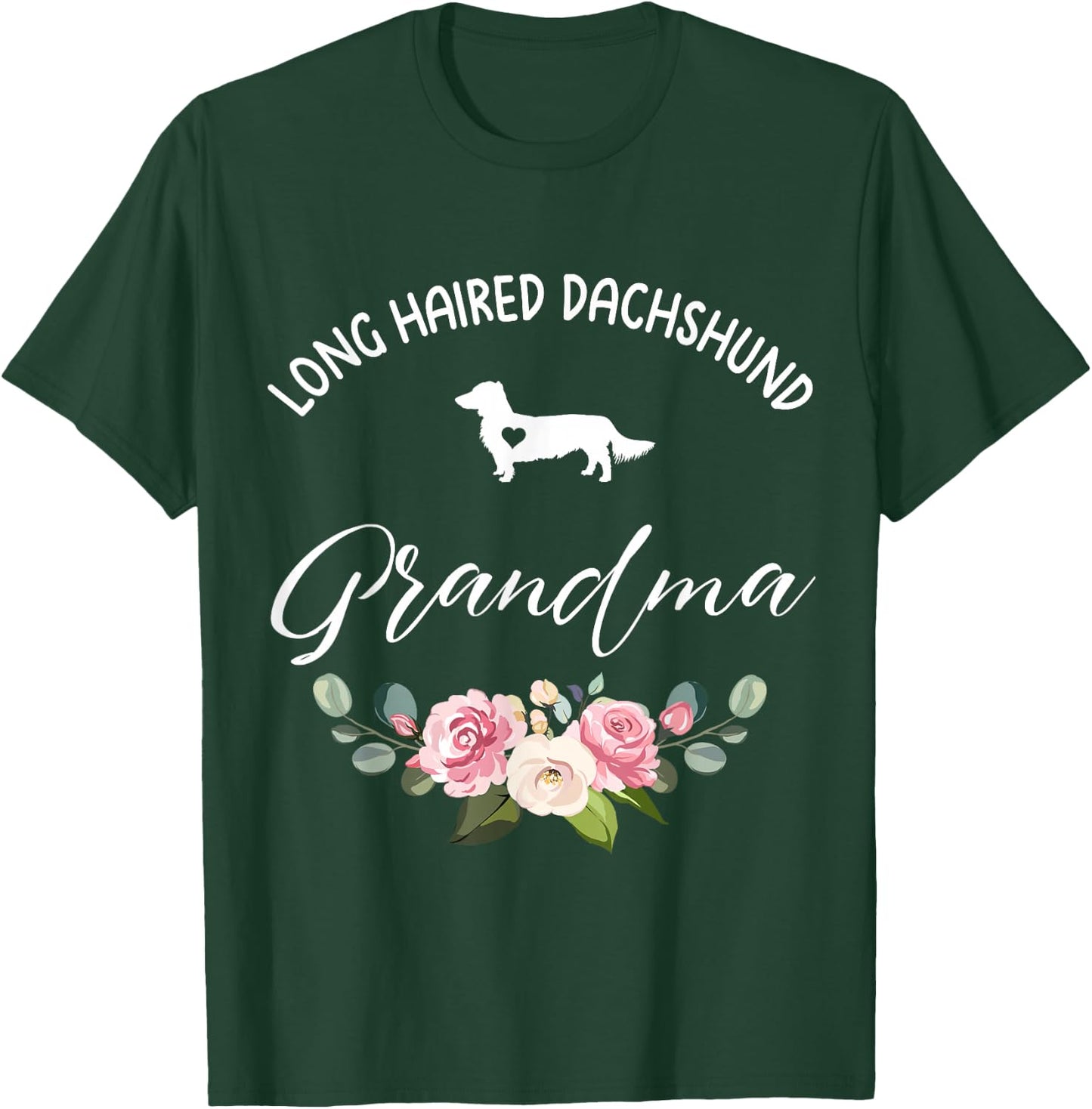 Long Haired Dachshund Dog Grandma Silhouette Mother's Day T-Shirt - T-Shirt | Forest