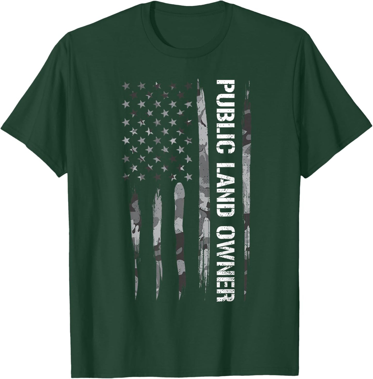 DesignsByJnk5 USA Public Land Owner American Flag - -Adults, -Kids, Black, Small, Short Sleeve T-Shirt - T-Shirt | Forest