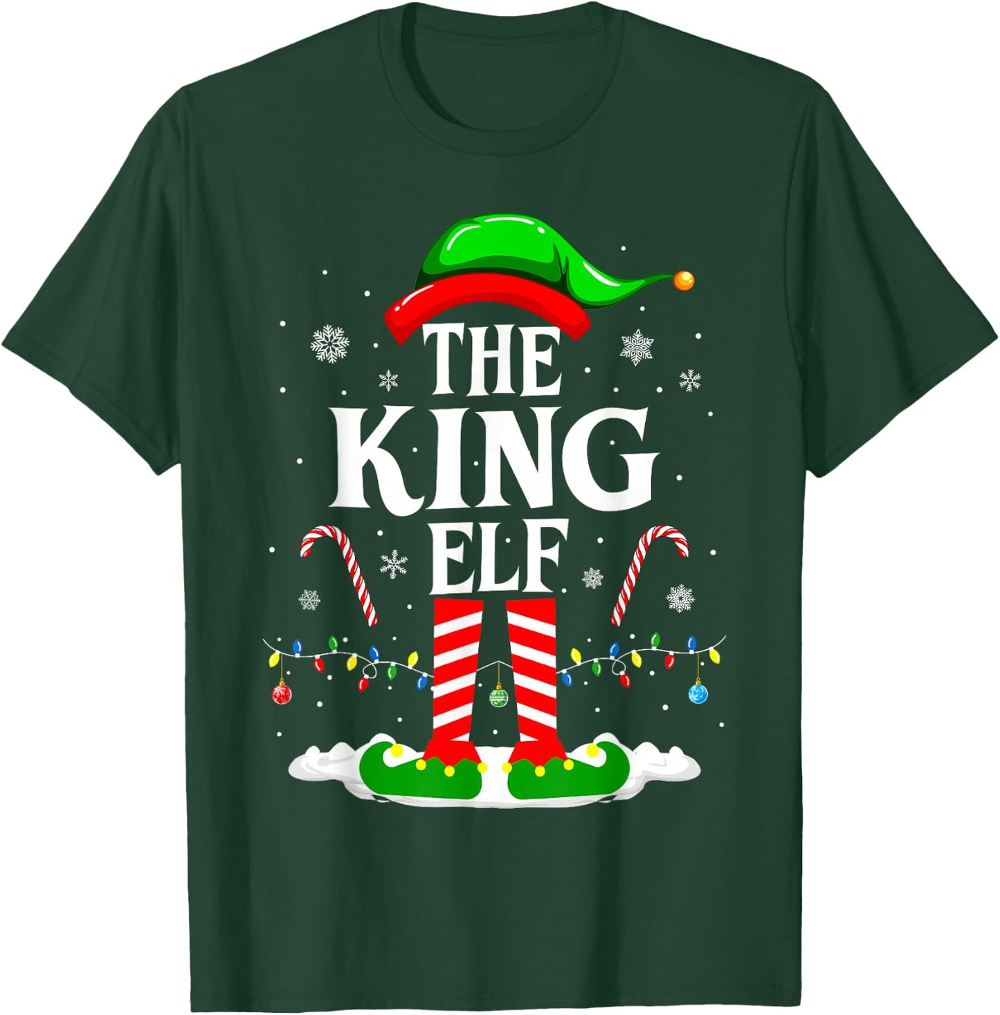 The King Elf Funny Xmas Matching Family Christmas Party T-Shirt - T-Shirt | Forest