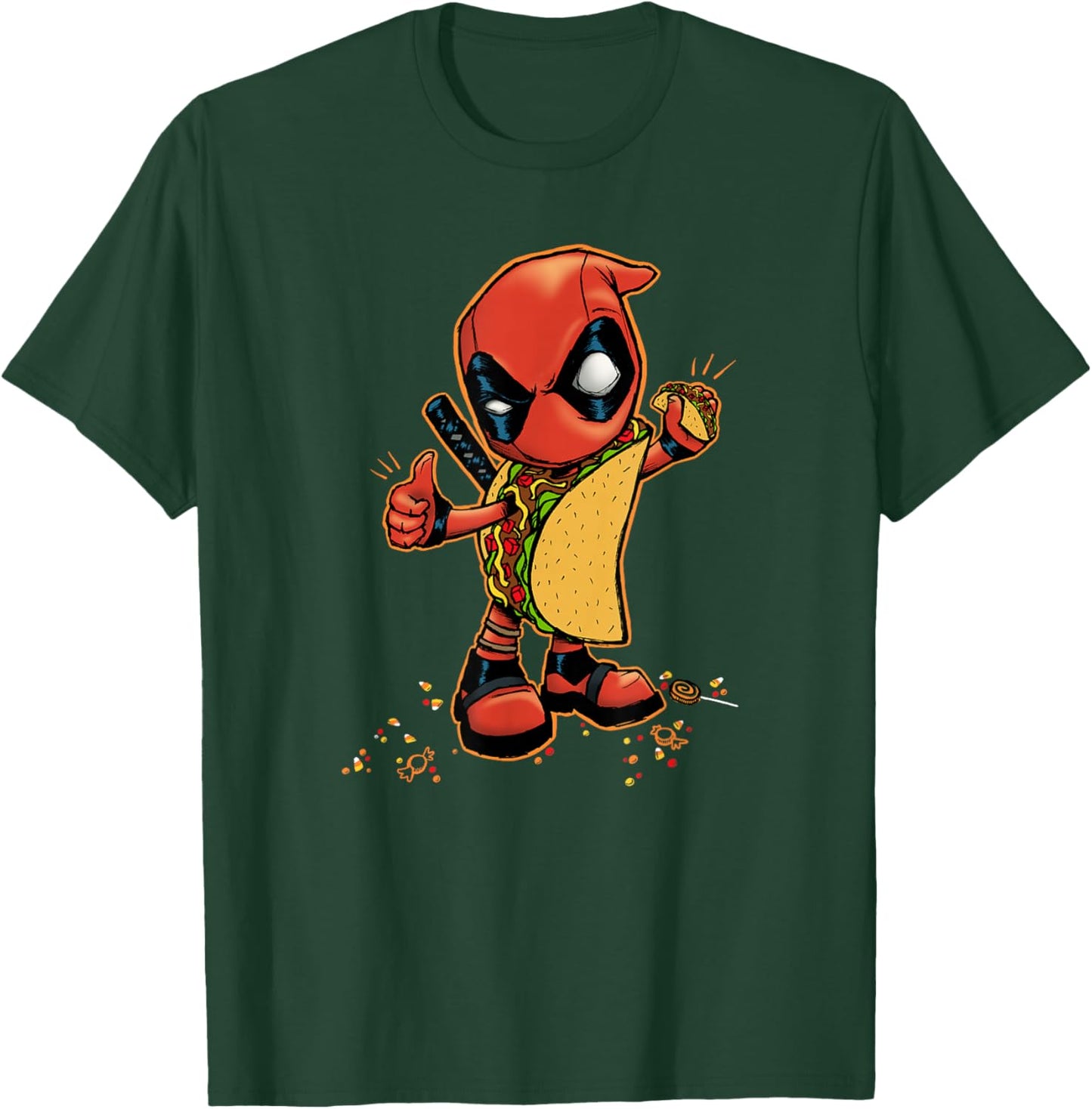 Marvel Comics Retro Classic Halloween Taco Deadpool T-Shirt - T-Shirt | Forest