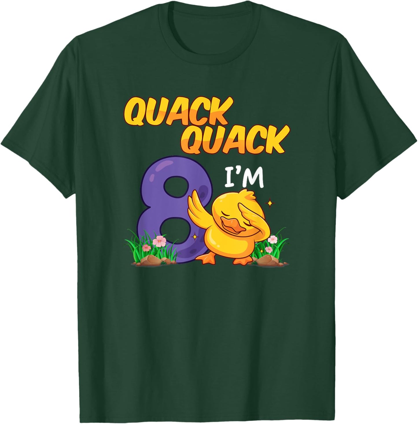 8 Year Old Gifts Boys Girls Teens Dabbing Duck 8th Birthday T-Shirt - T-Shirt | Forest