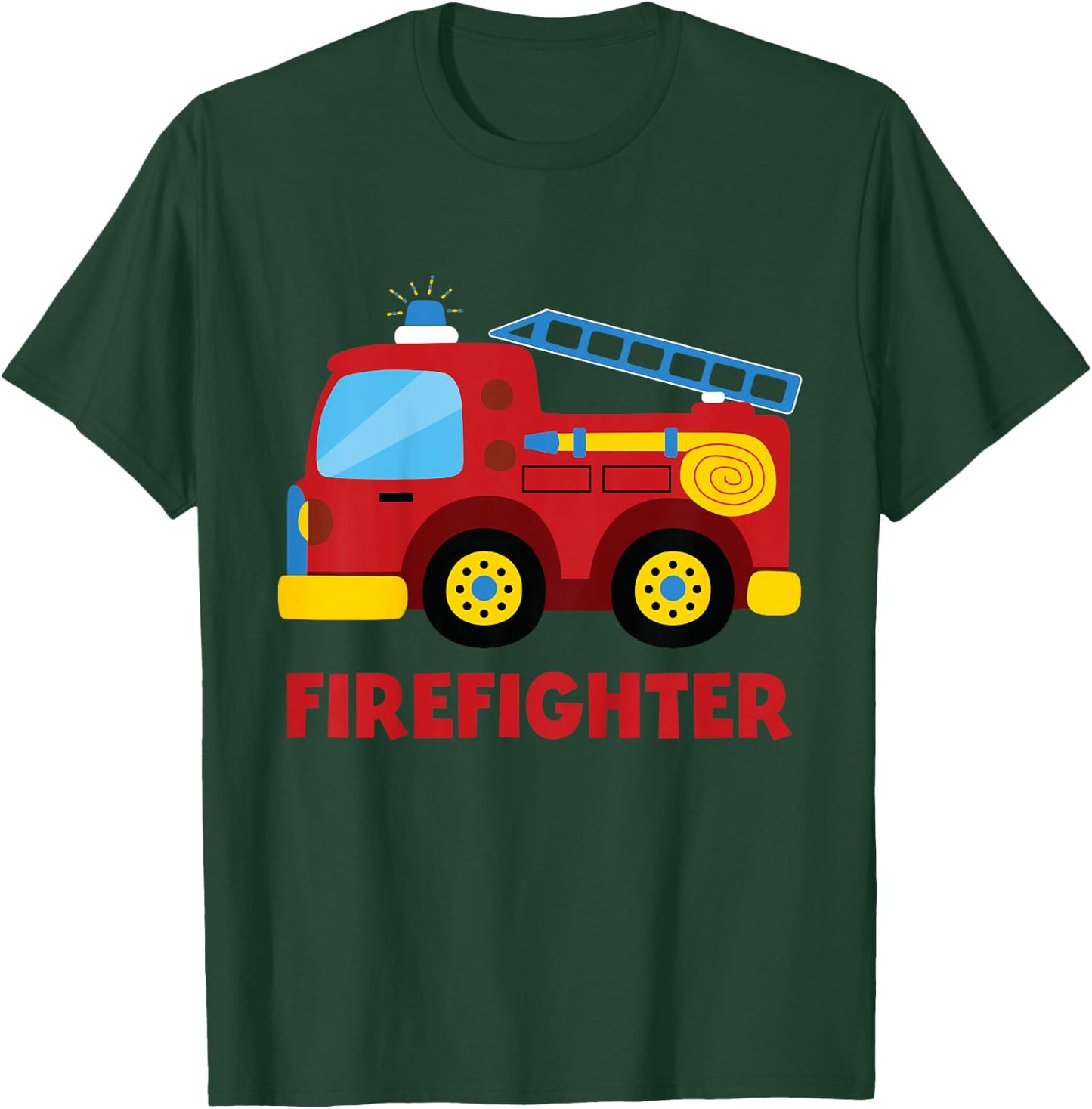 Firefighter fire truck T-Shirt - T-Shirt | Forest