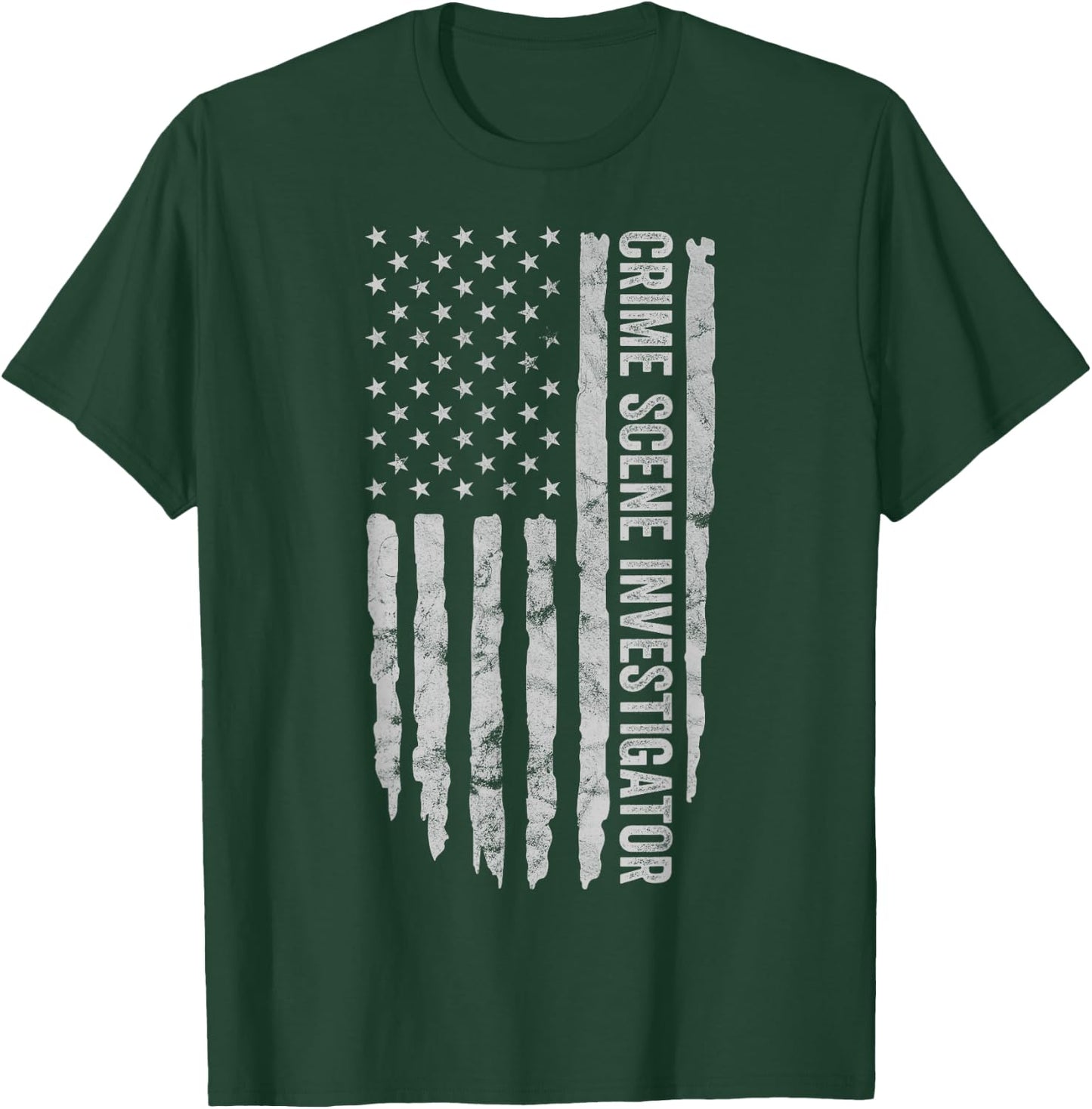Crime Scene Investigator American Flag CSI Themed T-Shirt - T-Shirt | Forest