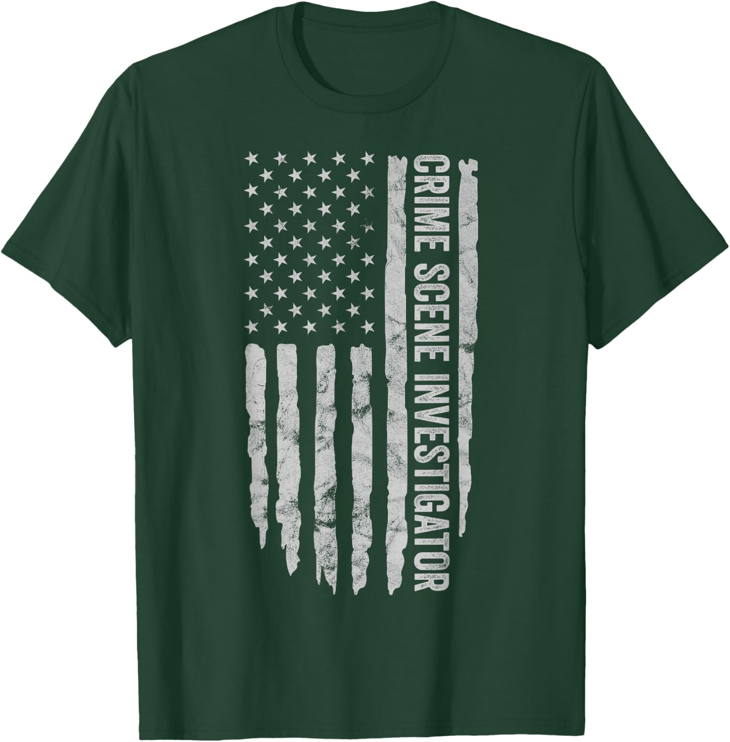 Crime Scene Investigator American Flag CSI Themed T-Shirt - T-Shirt | Forest