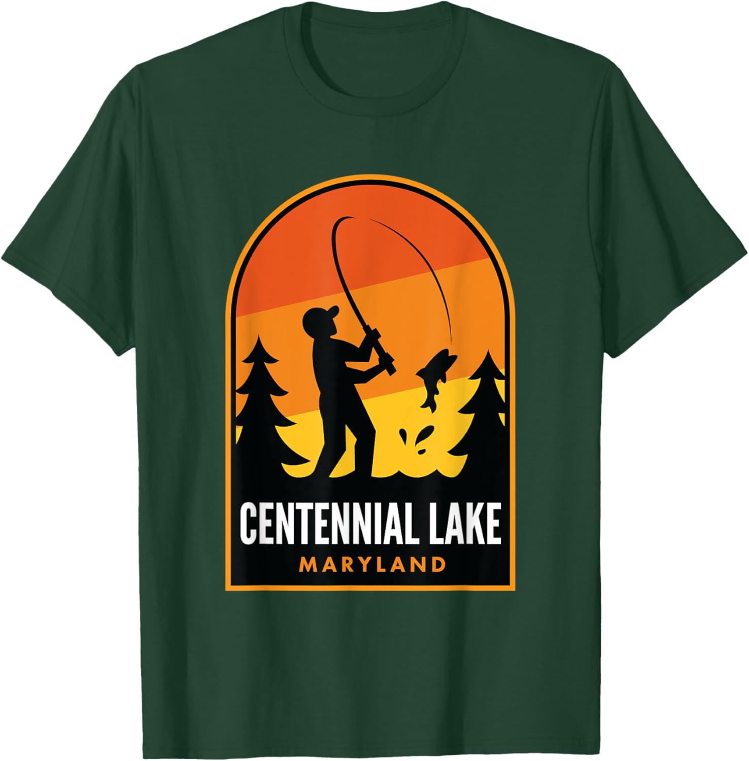 Centennial Lake Maryland Fishing T-Shirt - T-Shirt | Forest