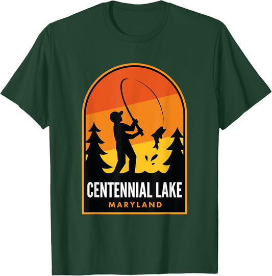 Centennial Lake Maryland Fishing T-Shirt - T-Shirt | Forest