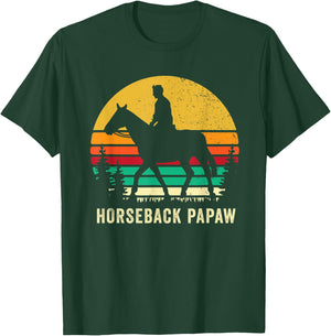 Horseback Rider Papaw Horse Riding Horse Back Grandfather T-Shirt - T-Shirt | Forest